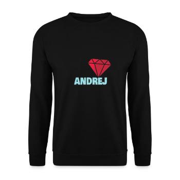 Geschenk für Andrej - Unisex Pullover - Schwarz - Vorne - Alina (178cm) & Michal (187cm)
