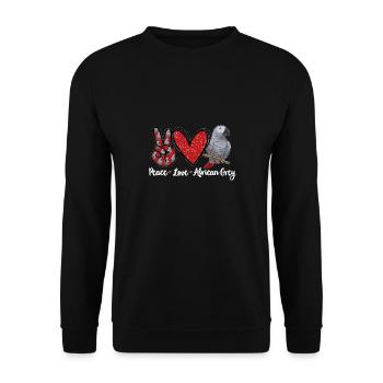 Graupapagei African Grey Parrot Papagei - Unisex Sweatshirt - black - Front - Alina (178cm) & Michal (187cm)
