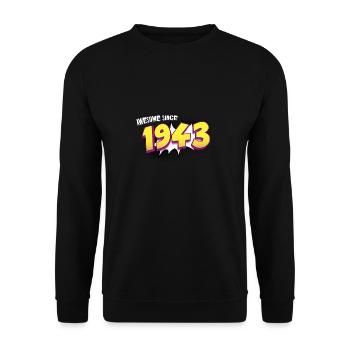 Retro 80th birthday in Pop Art Comic Book Style - Unisex Sweatshirt - black - Front - Alina (178cm) & Michal (187cm)