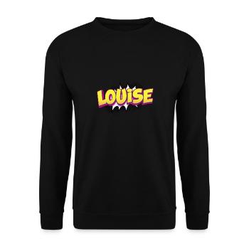 Louise Custom Name Comic Book Style Pop Art, - Unisex Sweatshirt - black - Front - Alina (178cm) & Michal (187cm)