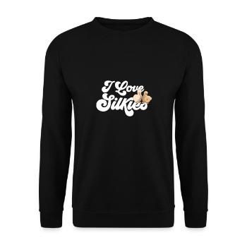 Seidenhuhn Poulet soyeux - Sweat-shirt Unisexe - noir - Devant - Alina (178cm) & Michal (187cm)