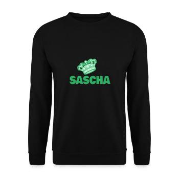 Sascha as a first name - Unisex Sweatshirt - black - Front - Alina (178cm) & Michal (187cm)