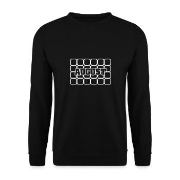 Männername August - Unisex Pullover - Schwarz - Vorne - Alina (178cm) & Michal (187cm)