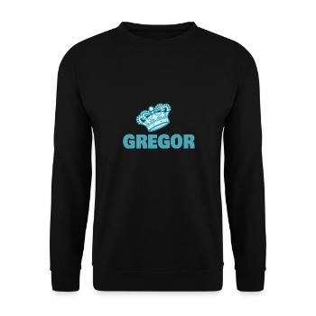 First name Gregor - Unisex Sweatshirt - black - Front - Alina (178cm) & Michal (187cm)