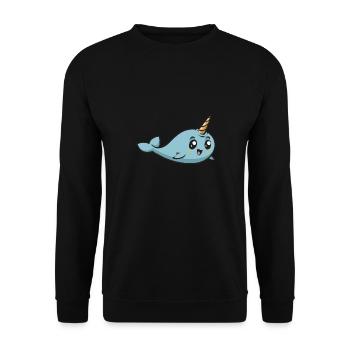 Narval Licorne Baleine - Sweat-shirt Unisexe - noir - Devant - Alina (178cm) & Michal (187cm)