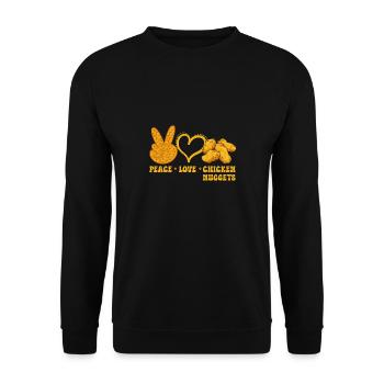 Chicken Nugget Liebhaber Chicken Nuggets - Unisex Pullover - Schwarz - Vorne - Alina (178cm) & Michal (187cm)
