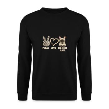 Siamese Cat Siamese Cat - Unisex Sweatshirt - black - Front - Alina (178cm) & Michal (187cm)