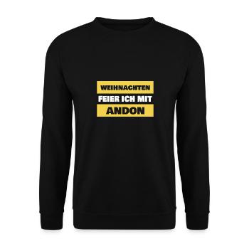 First name Andon - Unisex Sweatshirt - black - Front - Alina (178cm) & Michal (187cm)