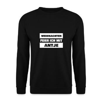 Antje - Unisex Pullover - Schwarz - Vorne - Alina (178cm) & Michal (187cm)