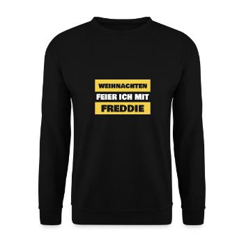 First name Freddie - Unisex Sweatshirt - black - Front - Alina (178cm) & Michal (187cm)