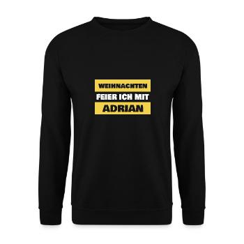 First name Adrian - Unisex Sweatshirt - black - Front - Alina (178cm) & Michal (187cm)