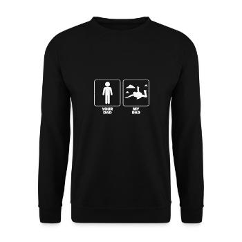 Your Dad My Dad Skydiver Dad Parachuter Father - Unisex Pullover - Schwarz - Vorne - Alina (178cm) & Michal (187cm)