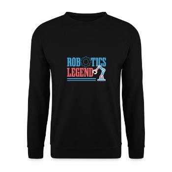 Robots Legend Mechaniker Ingenieur Robotik - Unisex Pullover - Schwarz - Vorne - Alina (178cm) & Michal (187cm)