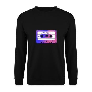 Retrowave Synthwave 80s Design - Unisex Pullover - Schwarz - Vorne - Alina (178cm) & Michal (187cm)