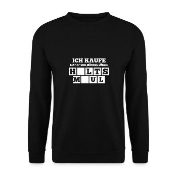 Mittelfinger Lustige Sprüche - Unisex Pullover - Schwarz - Vorne - Alina (178cm) & Michal (187cm)