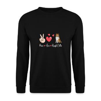 Collie à poil long Collie rugueux Chien - Sweat-shirt Unisexe - noir - Devant - Alina (178cm) & Michal (187cm)