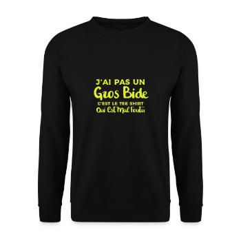 J ai Pas Un Gros Bide Tee Shirt Qui Est Mal Foutu - Sweat-shirt Unisexe - noir - Devant - Alina (178cm) & Michal (187cm)