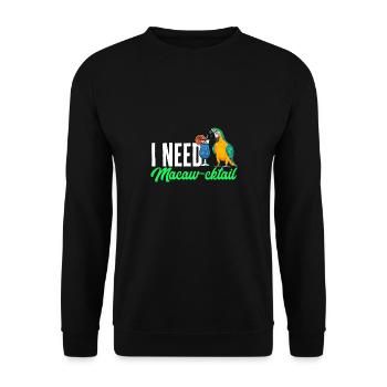 Yellow-breasted Macaw Parrot Blue And Yellow Macaw - Unisex Sweatshirt - black - Front - Alina (178cm) & Michal (187cm)