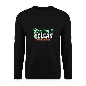 Aide domestique, femme de ménage, femme de ménage - Sweat-shirt Unisexe - noir - Devant - Alina (178cm) & Michal (187cm)