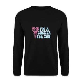 Valentine's Day Quote Couple Matching I'm A - Unisex Pullover - Schwarz - Vorne - Alina (178cm) & Michal (187cm)
