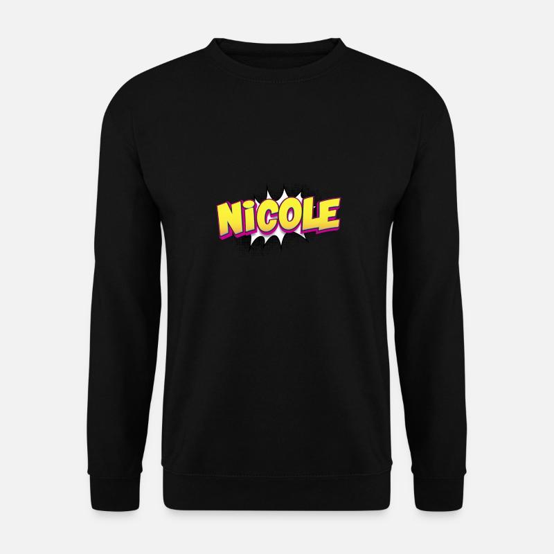 Nicole Benutzerdefinierter Name Comic-Buch-Stil Pop-Art, - Unisex Pullover - Schwarz
