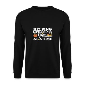 Helping Little Minds Grow One Phonemes At A Time - Unisex Sweatshirt - black - Front - Alina (178cm) & Michal (187cm)