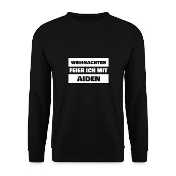 Vorname Aiden - Unisex Pullover - Schwarz - Vorne - Alina (178cm) & Michal (187cm)