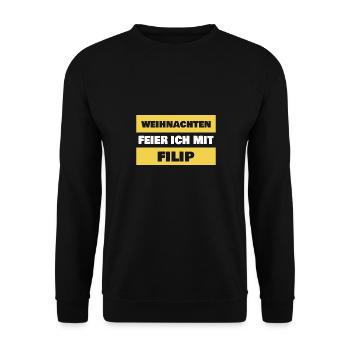 Gift for Filip - Unisex Sweatshirt - black - Front - Alina (178cm) & Michal (187cm)