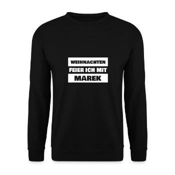 First name Marek - Unisex Sweatshirt - black - Front - Alina (178cm) & Michal (187cm)