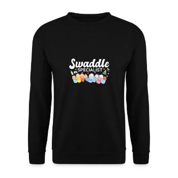Spécialiste de l’emmaillotage post-partum Travail et accouchement - Sweat-shirt Unisexe - noir - Devant - Alina (178cm) & Michal (187cm)