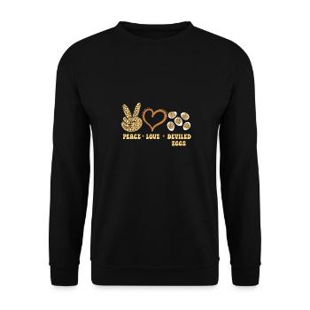 Stuffed Eggs Deviled Eggs - Unisex Sweatshirt - black - Front - Alina (178cm) & Michal (187cm)