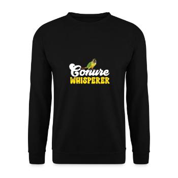Molina Parakeet Parrot Bird Parakeet - Unisex Sweatshirt - black - Front - Alina (178cm) & Michal (187cm)