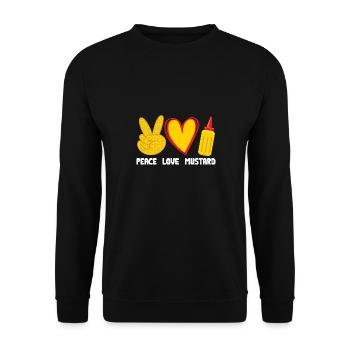 Senf Mustard - Unisex Sweatshirt - black - Front - Alina (178cm) & Michal (187cm)