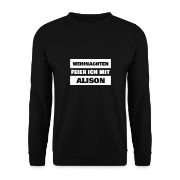 Gift for Alison - Unisex Sweatshirt - black - Front - Alina (178cm) & Michal (187cm)