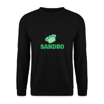 First name Sandro - Unisex Sweatshirt - black - Front - Alina (178cm) & Michal (187cm)