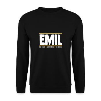 Emil - Unisex Pullover - Schwarz - Vorne - Alina (178cm) & Michal (187cm)