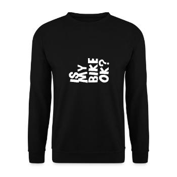 Is My Bike OK shirt for dirt bike and bike lovers - Unisex Pullover - Schwarz - Vorne - Alina (178cm) & Michal (187cm)