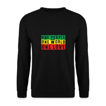 Dieses Reggae Reggaeton Music Spruch-Design ist pe - Unisex Pullover - Schwarz - Vorne - Alina (178cm) & Michal (187cm)