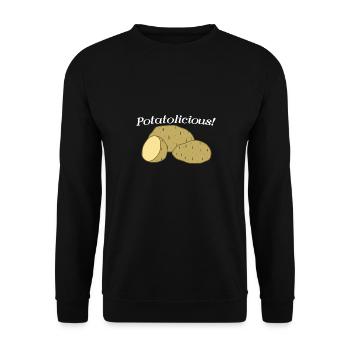 Funny Quote Potatolicious Potatoe Fan Hobby Chef - Unisex Sweatshirt - black - Front - Alina (178cm) & Michal (187cm)