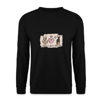 Miniature Pinscher Rehpinscher Min Pin Dog - Unisex Sweatshirt - black - Front - Alina (178cm) & Michal (187cm)