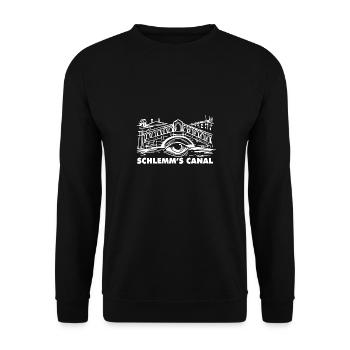 Schlemm's Canal Funny Eyeball Pun Optometrist - Unisex Sweatshirt - black - Front - Alina (178cm) & Michal (187cm)