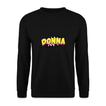 Donna Nom personnalisé Style bande dessinée Pop Art, Donna - Sweat-shirt Unisexe - noir - Devant - Alina (178cm) & Michal (187cm)