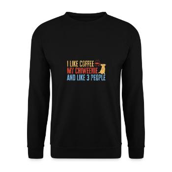 Chiweenie Chien - Sweat-shirt Unisexe - noir - Devant - Alina (178cm) & Michal (187cm)