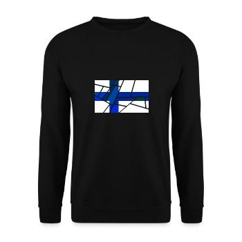 Flagge Finnland - Unisex Pullover - Schwarz - Vorne - Alina (178cm) & Michal (187cm)