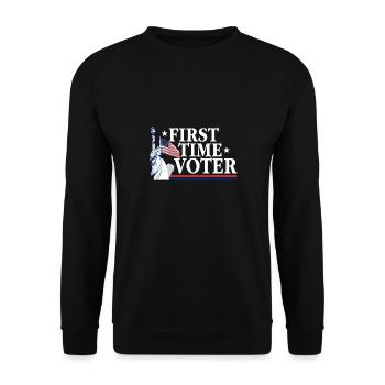 Votre vote compte Votant pour la première fois USA Politique - Sweat-shirt Unisexe - noir - Devant - Alina (178cm) & Michal (187cm)