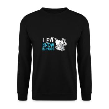 Snow leopard - Unisex Sweatshirt - black - Front - Alina (178cm) & Michal (187cm)