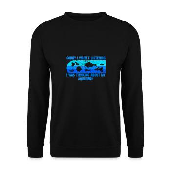 Lustiger Aquarienliebhaber sagt Zitat des Aquarienbesitzers - Unisex Pullover - Schwarz - Vorne - Alina (178cm) & Michal (187cm)