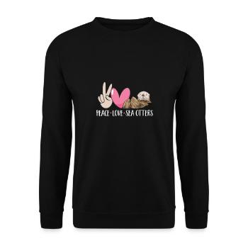 Seeotter - Unisex Pullover - Schwarz - Vorne - Alina (178cm) & Michal (187cm)