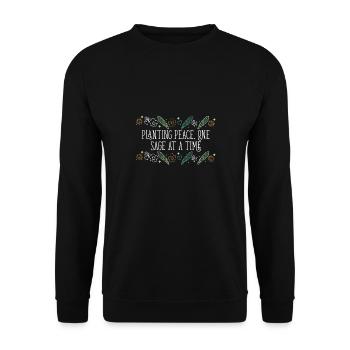Planting Peace One Sage At A Time Smudge Sticks - Unisex Sweatshirt - black - Front - Alina (178cm) & Michal (187cm)