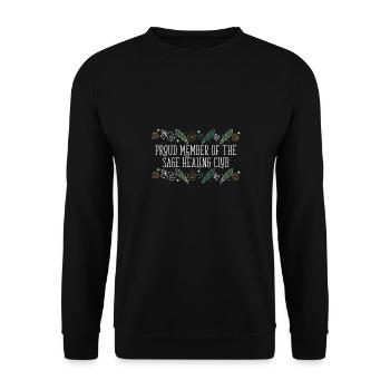 Proud Member Of The Sage Healing Club Smudge - Unisex Sweatshirt - black - Front - Alina (178cm) & Michal (187cm)